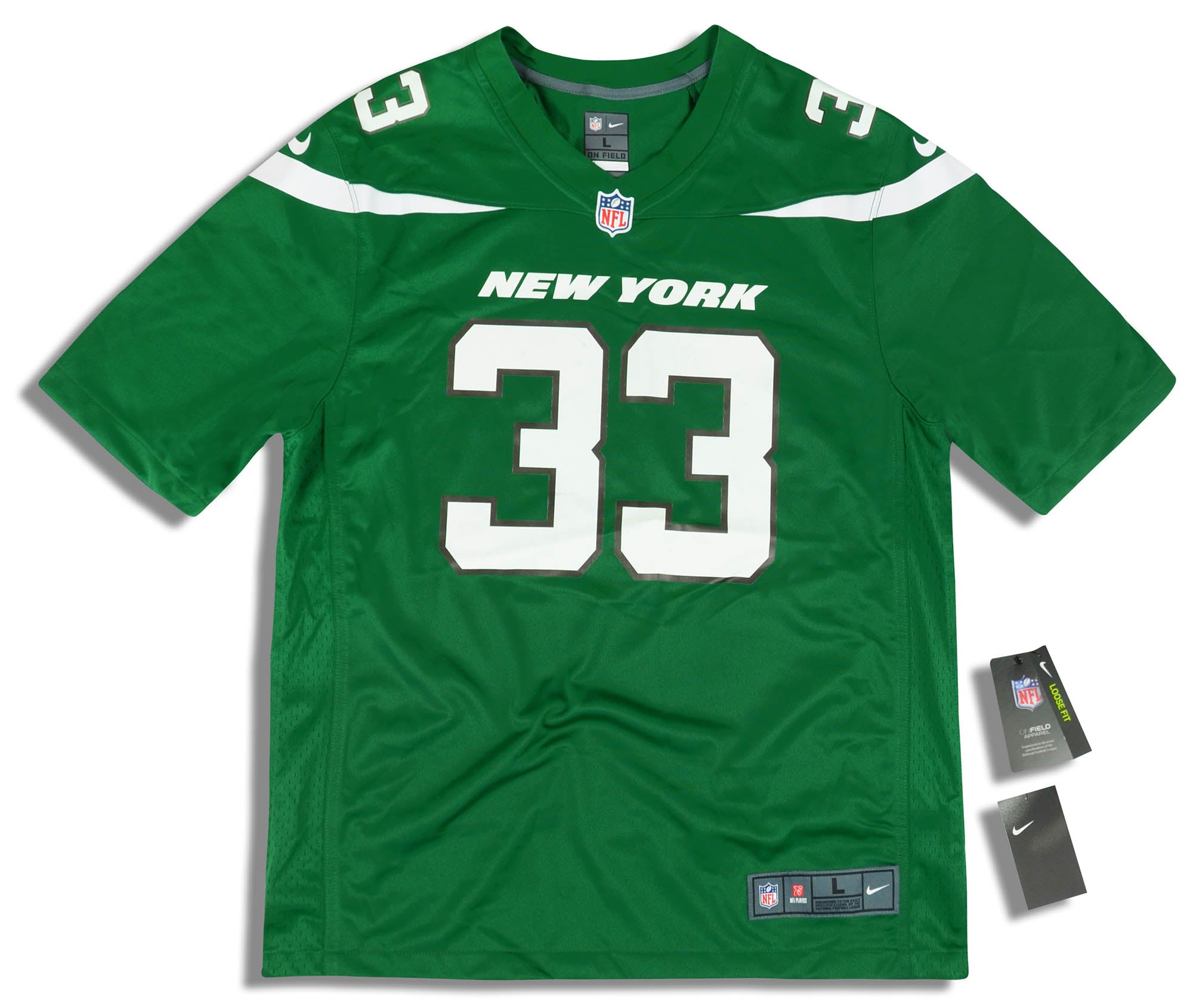 2019 NEW YORK JETS ADAMS #33 NIKE GAME JERSEY (HOME) L - W/TAGS