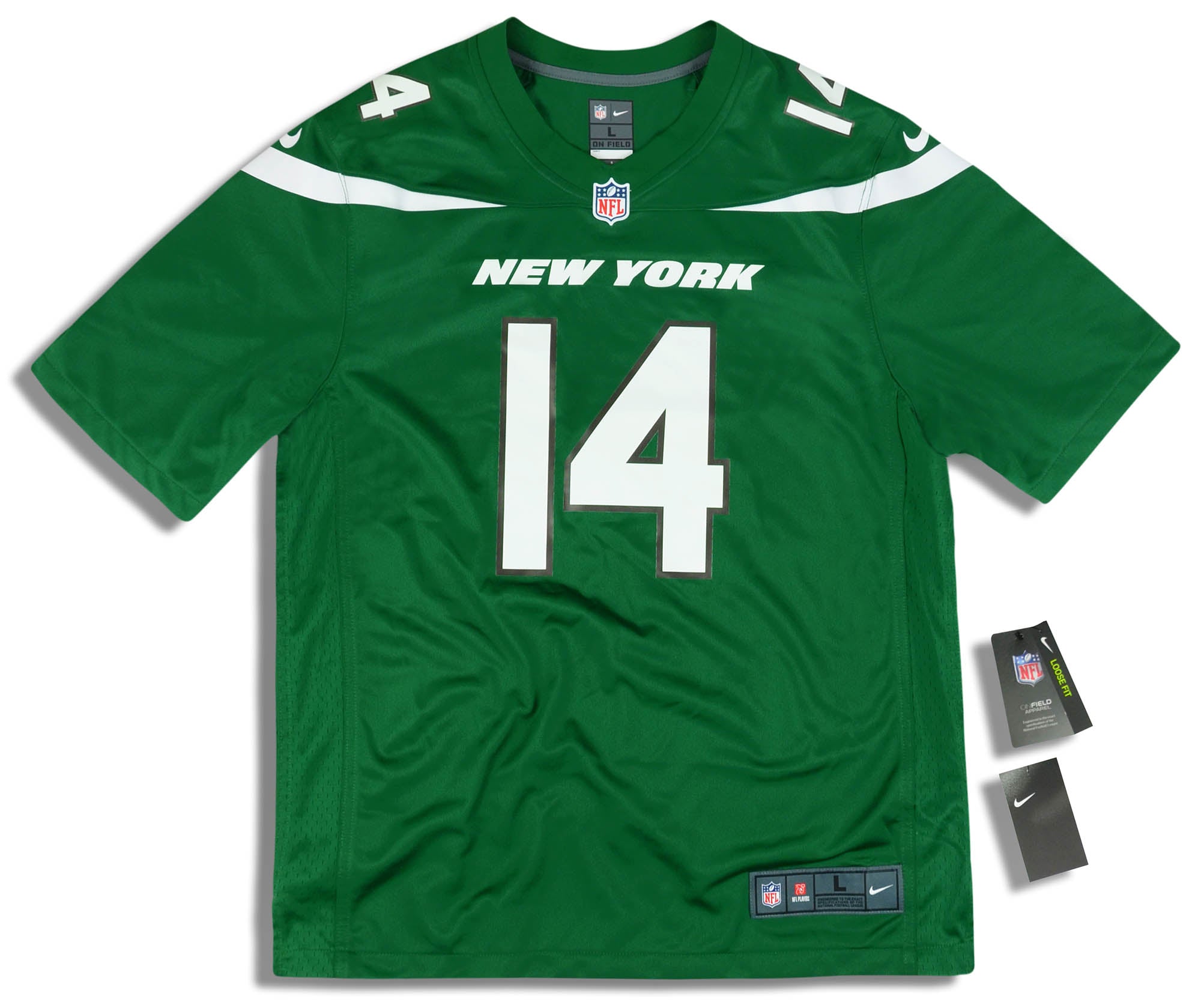 Brett Favre Authentic New York Jets Jersey by Reebok, Green, size