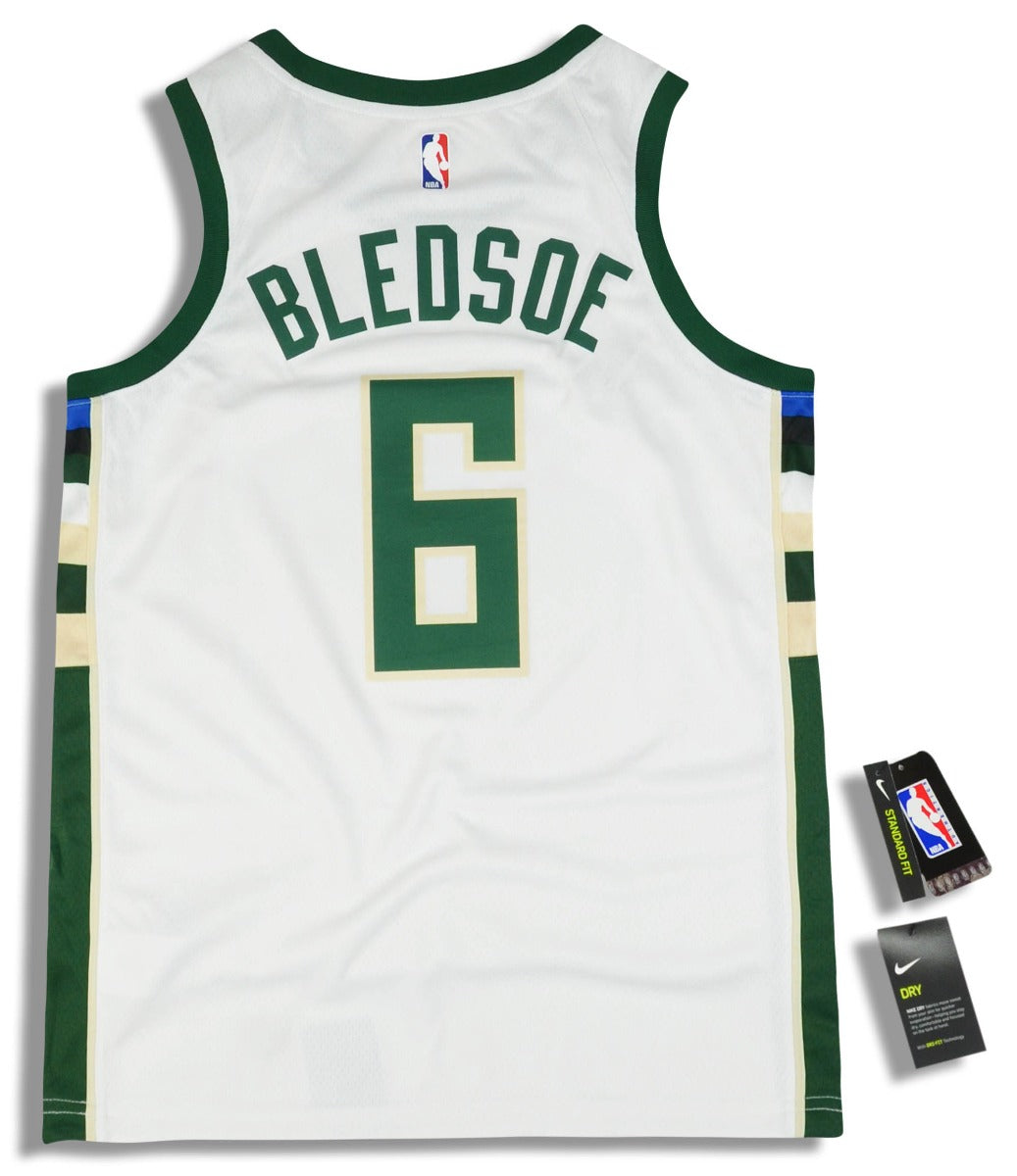 Nike Engineered Jersey Beige Tan NBA Milwaukee Bucks #6 Bledsoe Size 48  Stitched