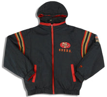 1990-95 SAN FRANCISCO 49ERS PRO PLAYER REVERSIBLE HOODED COAT Y