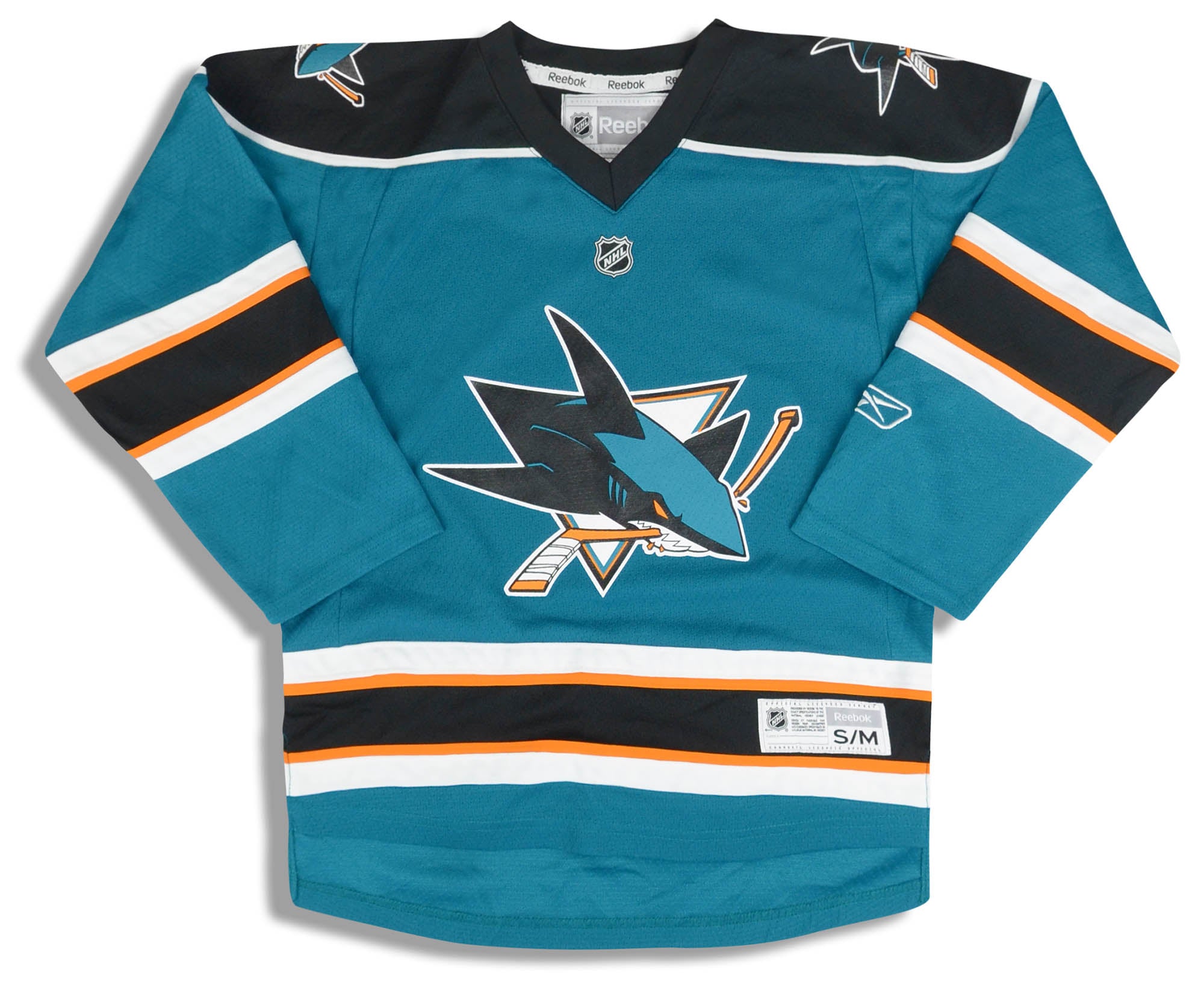 San Jose Sharks New Home YOUTH Reebok Premier 7185 Jersey - Hockey