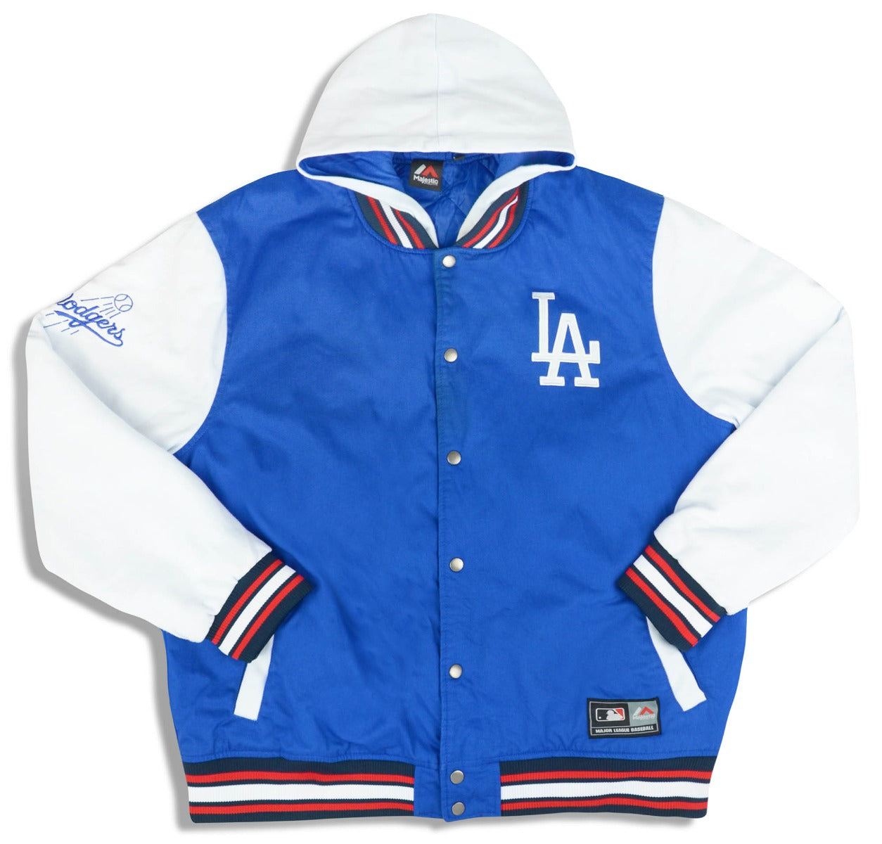Blue and White Letterman Brooklyn Dodgers Varsity Jacket - Jackets