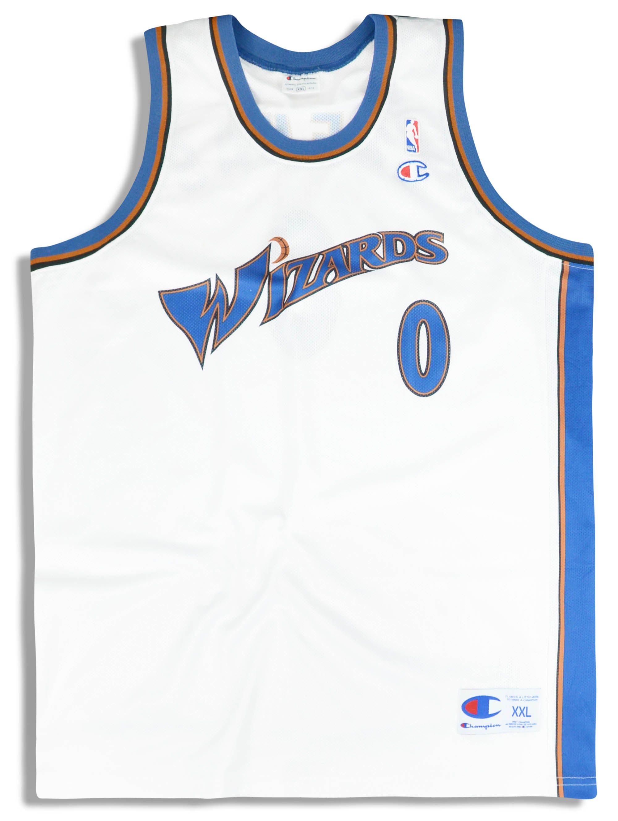 Washington Wizards Alternate Uniform (2007) - 'Wizards' on white on gold  jersey wit…