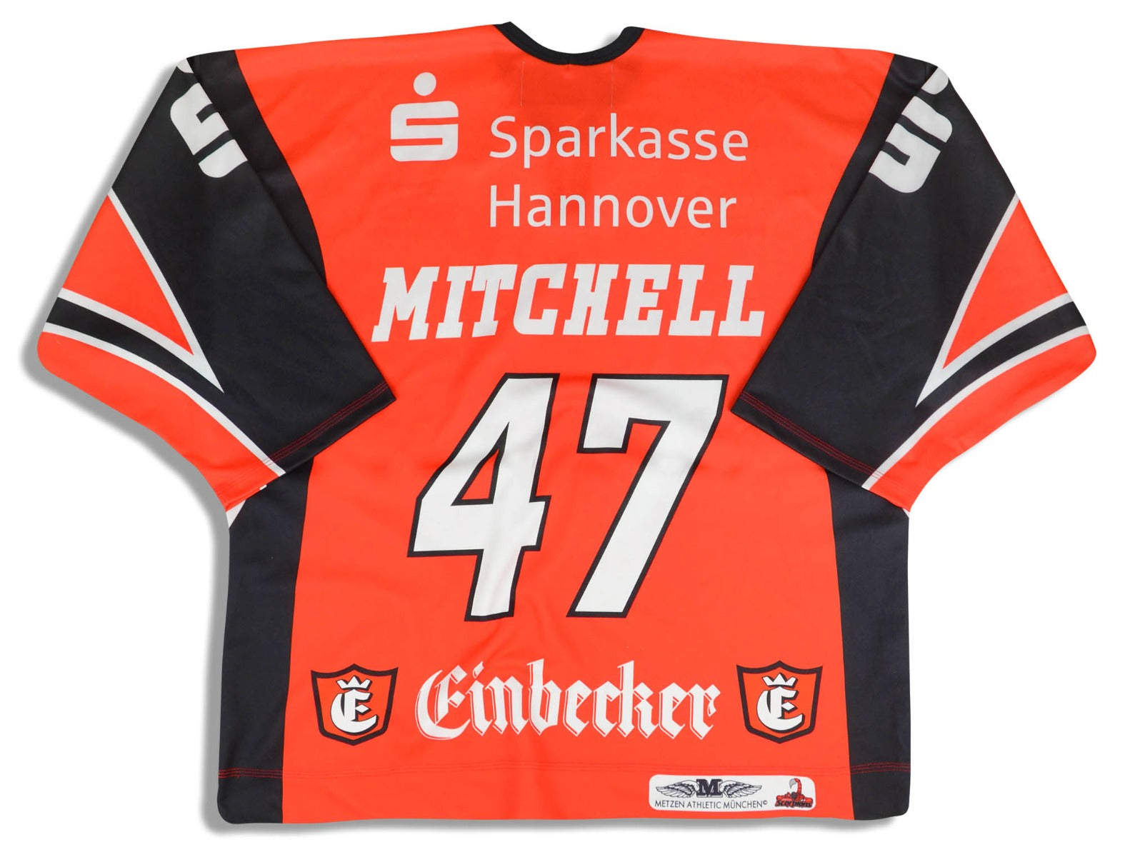 2008-09 HANNOVER SCORPIONS MITCHELL #47 METZEN ATHLETIC JERSEY (HOME) 3XL