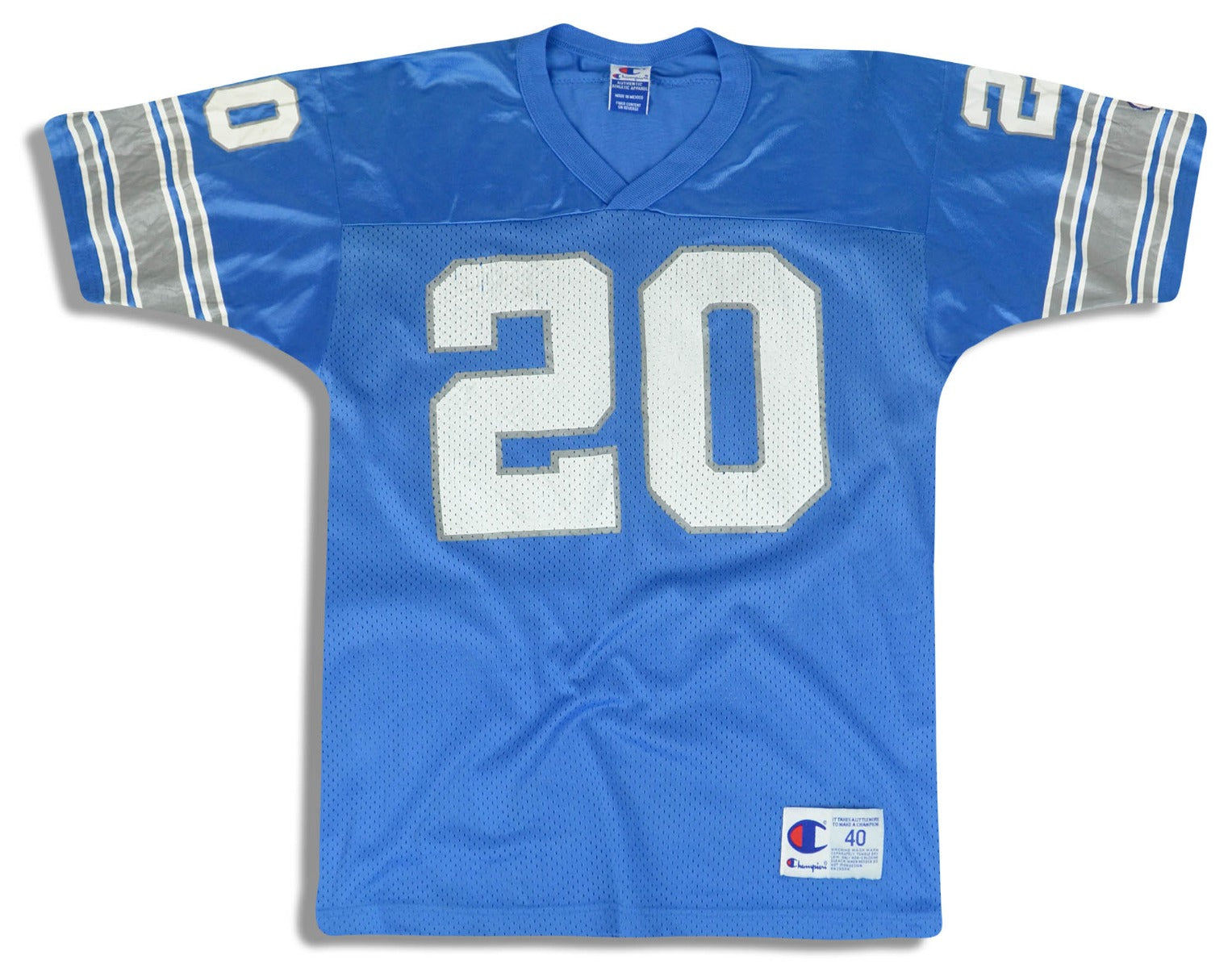 1999 DETROIT LIONS B. SANDERS #20 CHAMPION JERSEY (HOME) M - Classic  American Sports