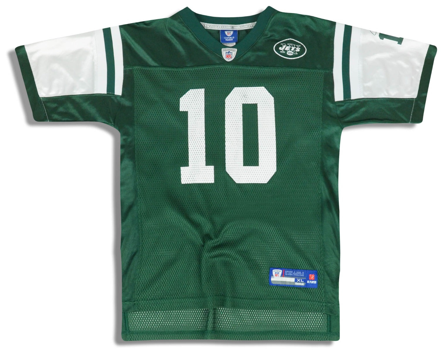 2010-11 NEW YORK JETS HOLMES #10 REEBOK ON FIELD JERSEY (HOME) Y