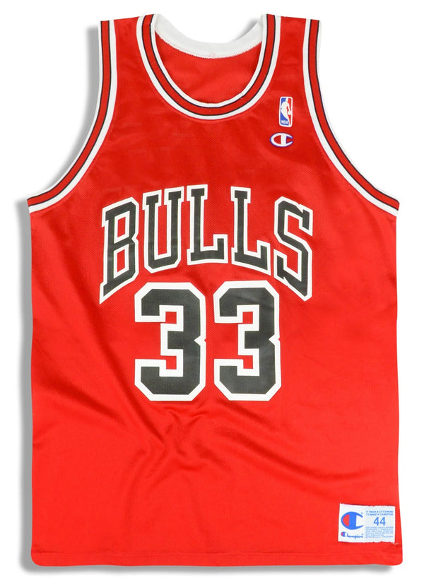Scottie Pippen Chicago Bulls Red Champion Jersey VTG Size 44/ Large