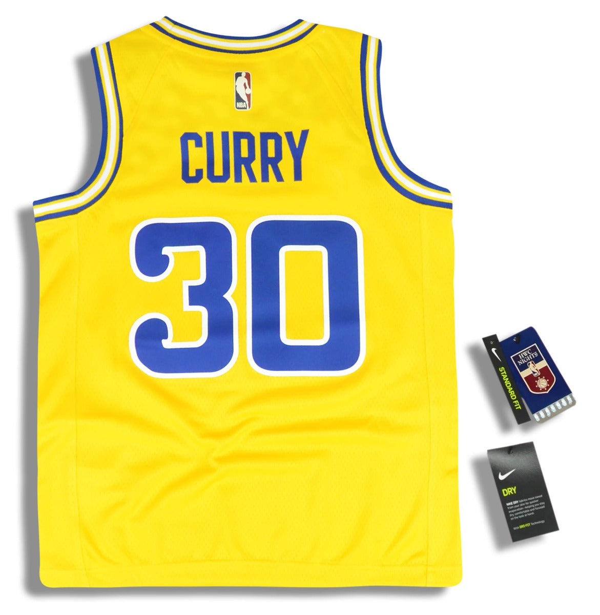 Youth Golden State Warriors Stephen Curry Nike Yellow Hardwood