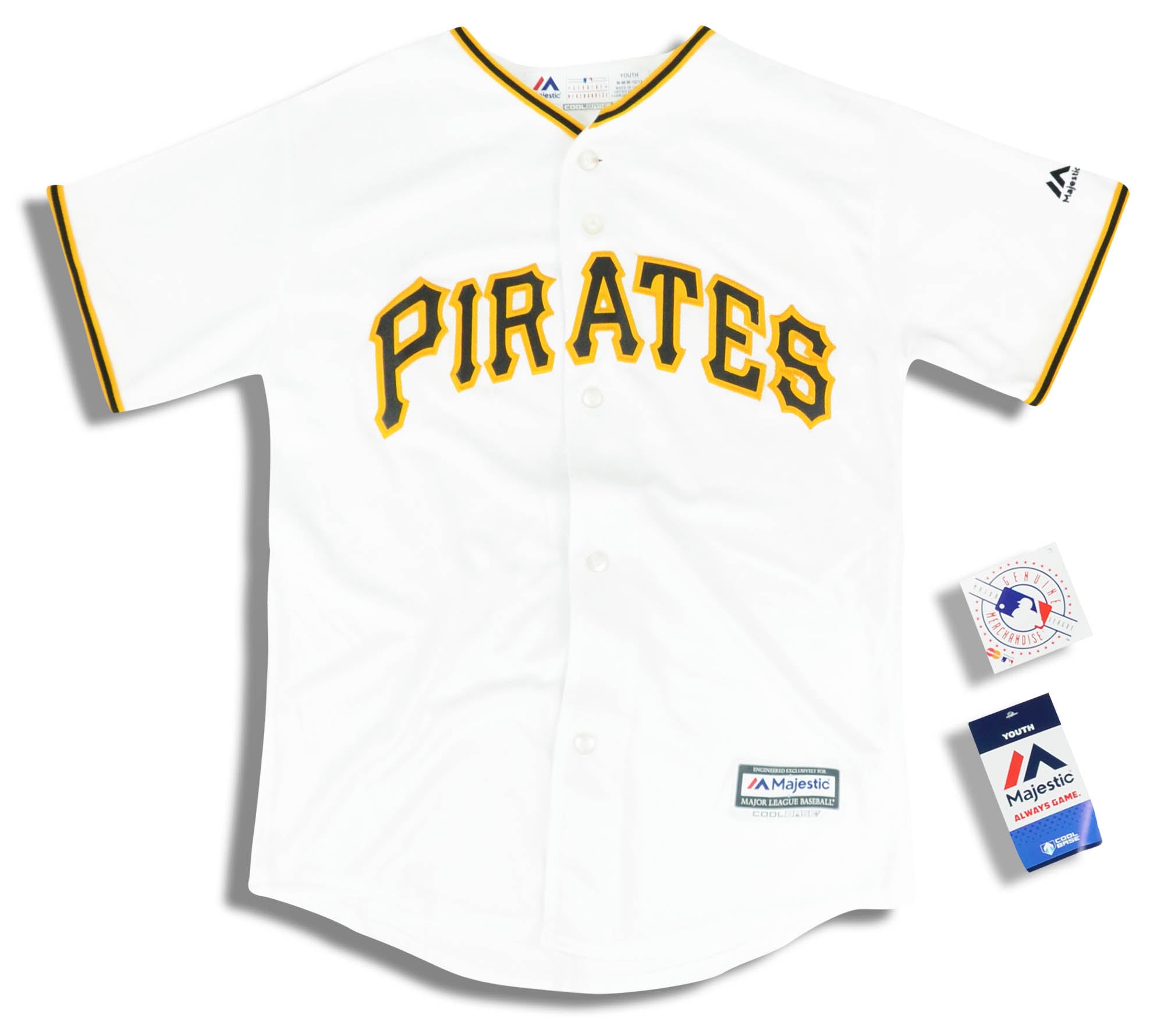 2018-19 PITTSBURGH PIRATES MAJESTIC COOL BASE JERSEY (HOME) Y - W/TAGS