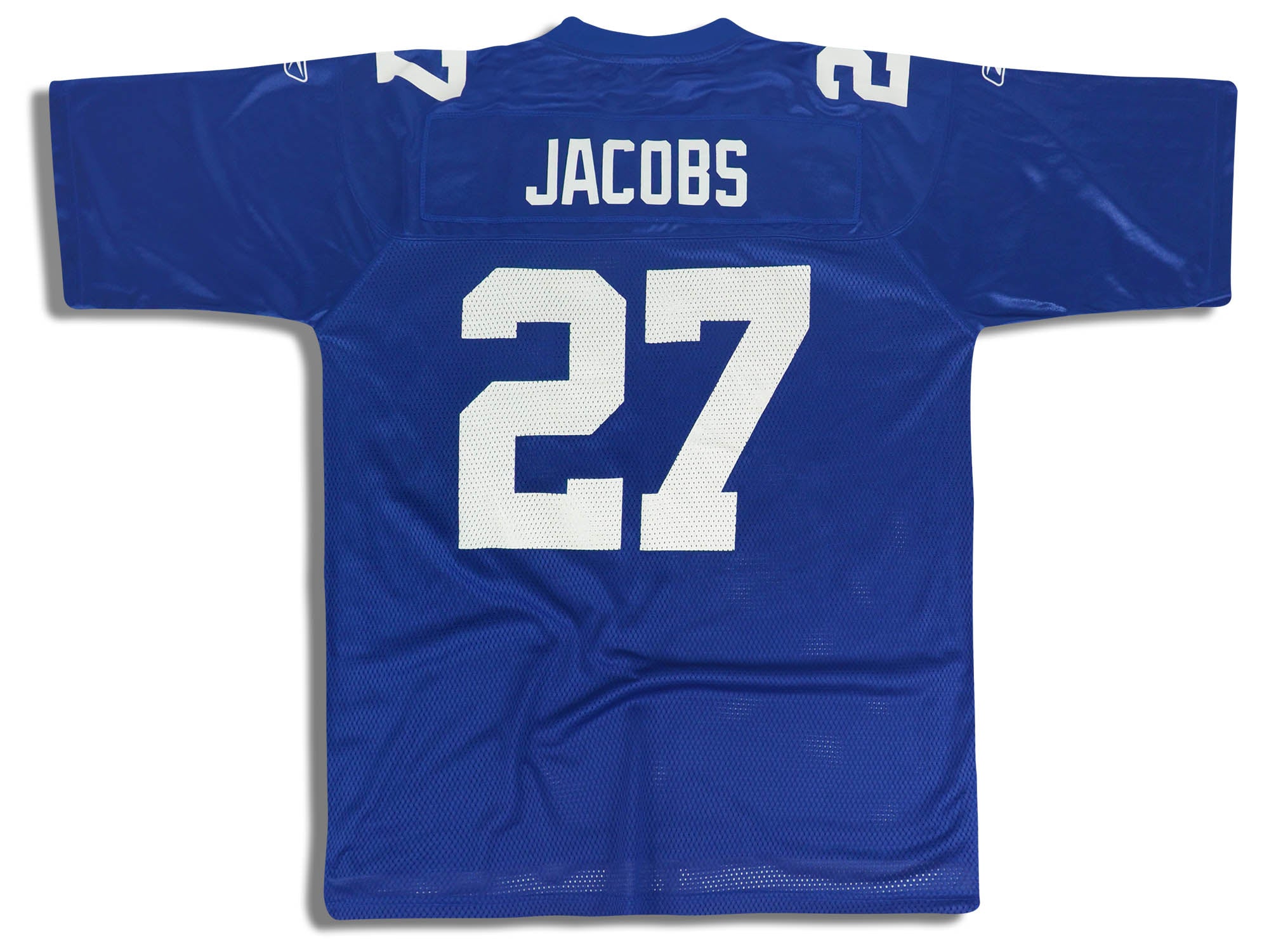 2008 NEW YORK GIANTS JACOBS #27 REEBOK ON FIELD JERSEY (HOME) L