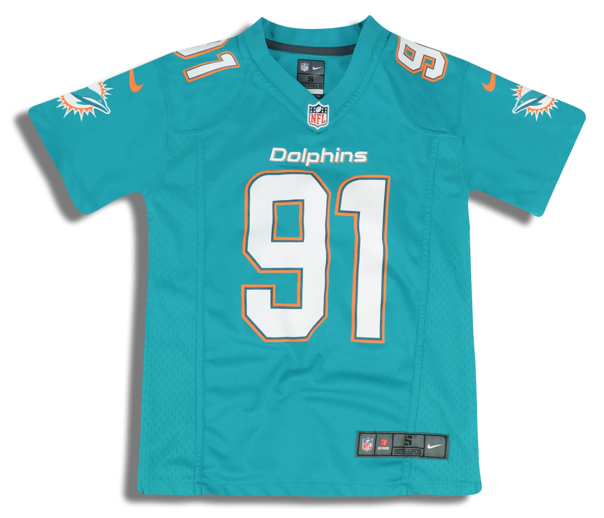 2013-16 MIAMI DOLPHINS WAKE #91 NIKE GAME JERSEY (HOME) Y