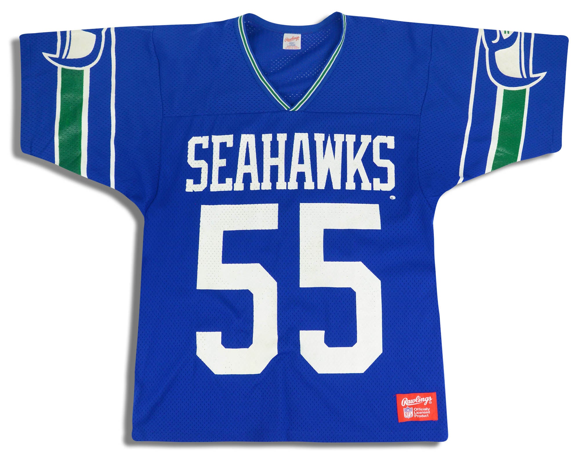 1987-89 SEATTLE SEAHAWKS BOSWORTH #55 RAWLINGS JERSEY (HOME) L - Classic  American Sports