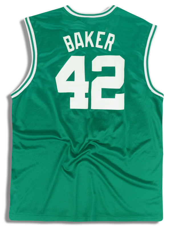 Vintage Boston Celtics Vin Baker #42 Reebok NBA White Jersey Mens