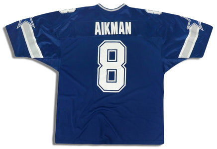 1996-00 DALLAS COWBOYS AIKMAN #8 RUSSELL ATHLETIC JERSEY (HOME) XXL -  Classic American Sports