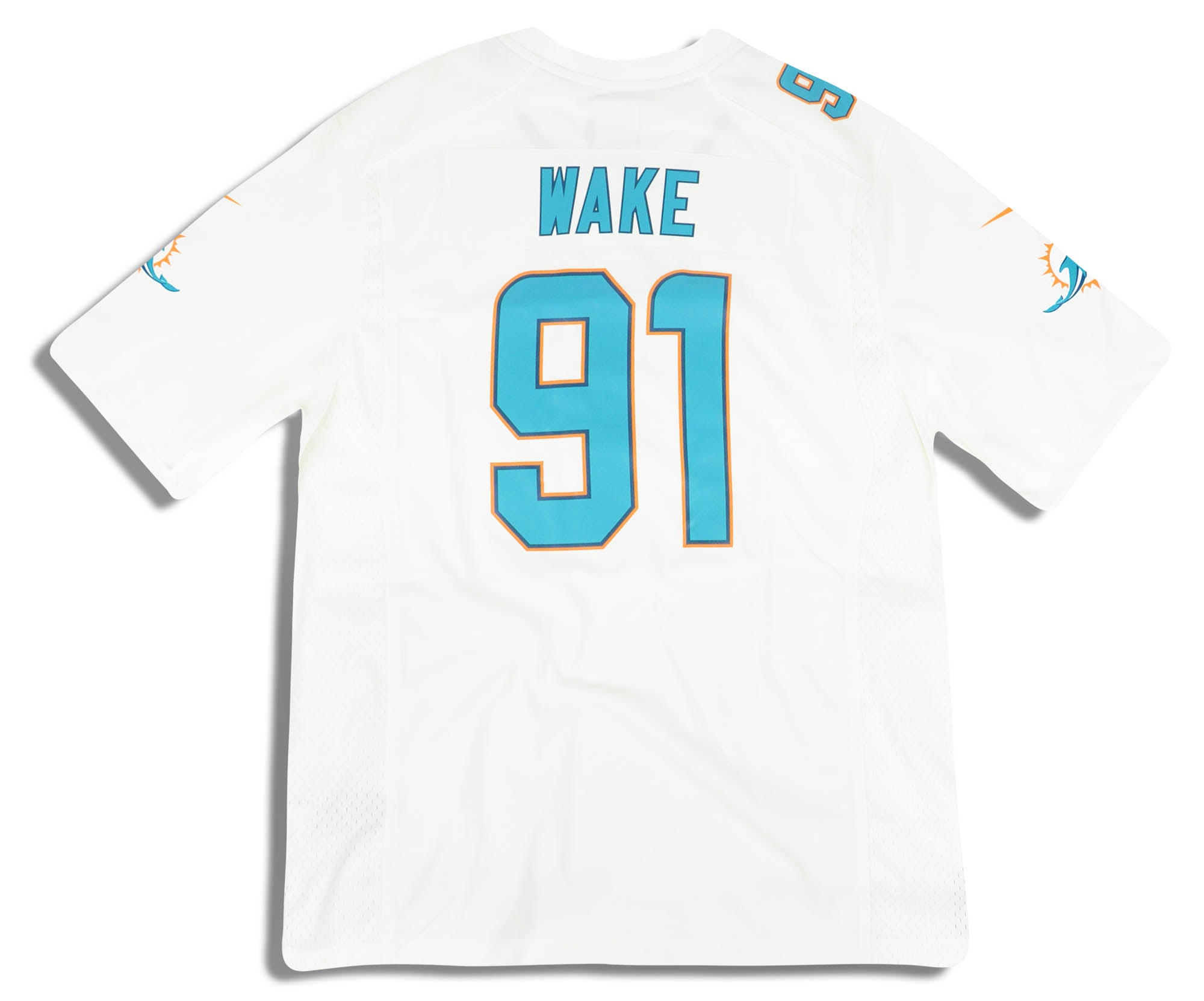 2018 MIAMI DOLPHINS WAKE #91 NIKE GAME JERSEY (AWAY) L - W/TAGS