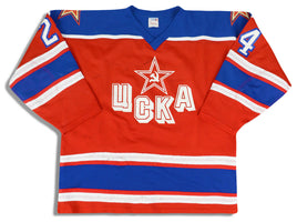 1988-89 HC CSKA MOSCOW MAKAROV #24 ATHLETIC KNIT JERSEY (HOME) XL
