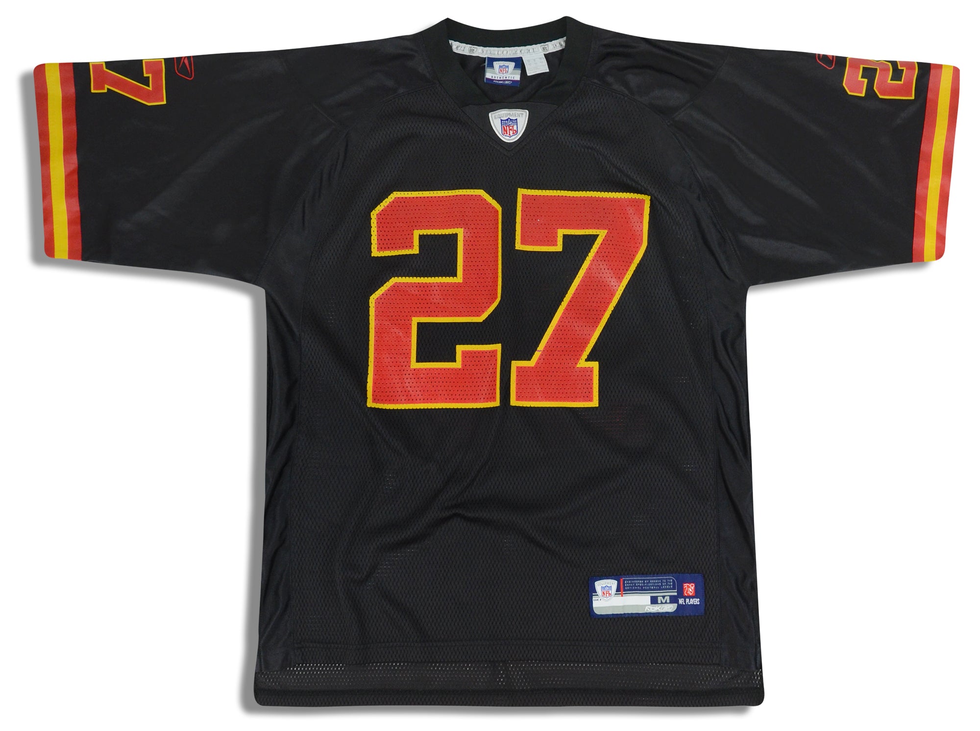 2007 KANSAS CITY CHIEFS L. JOHNSON #27 REEBOK ON FIELD JERSEY (ALTERNA -  Classic American Sports