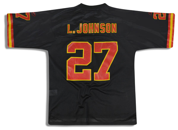 2007 KANSAS CITY CHIEFS L. JOHNSON #27 REEBOK ON FIELD JERSEY (HOME) Y -  Classic American Sports