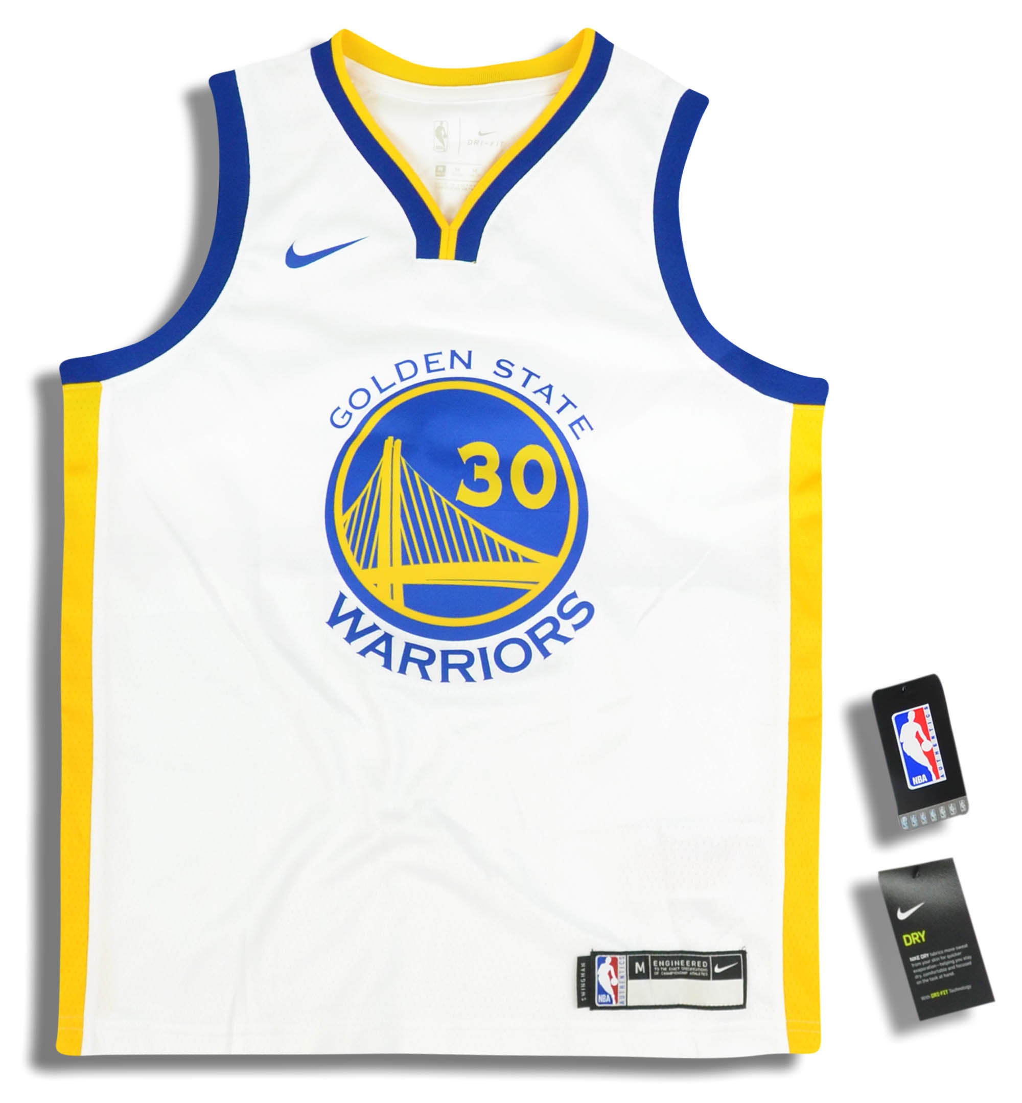 2018-19 GOLDEN STATE WARRIORS CURRY #30 NIKE SWINGMAN JERSEY (HOME) Y - W/TAGS