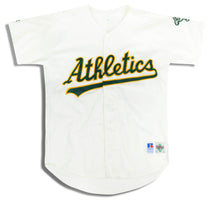 1995-96 OAKLAND ATHLETICS RUSSELL ATHLETIC DIAMOND COLLECTION JERSEY (HOME) L