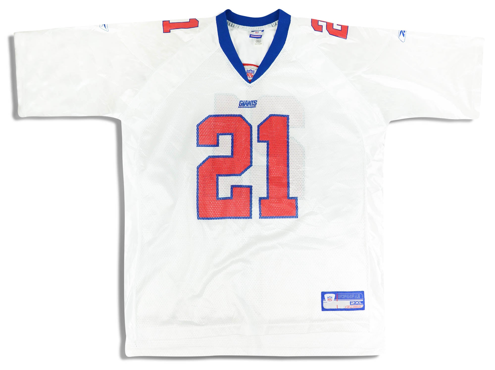 2002-04 NEW YORK GIANTS BARBER #21 REEBOK ON FIELD JERSEY (AWAY