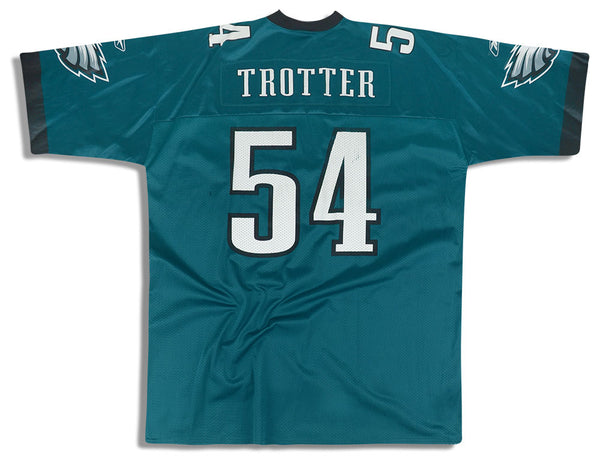 2001 PHILADELPHIA EAGLES TROTTER #54 REEBOK JERSEY (HOME) XXL - Classic  American Sports