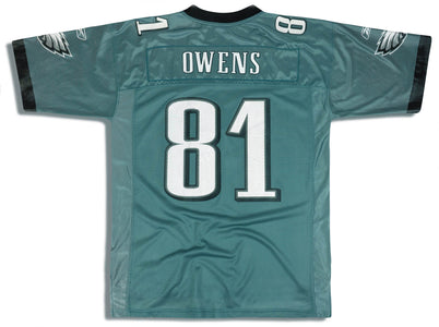 2005 PHILADELPHIA EAGLES OWENS #81 REEBOK ON FIELD JERSEY (HOME) L