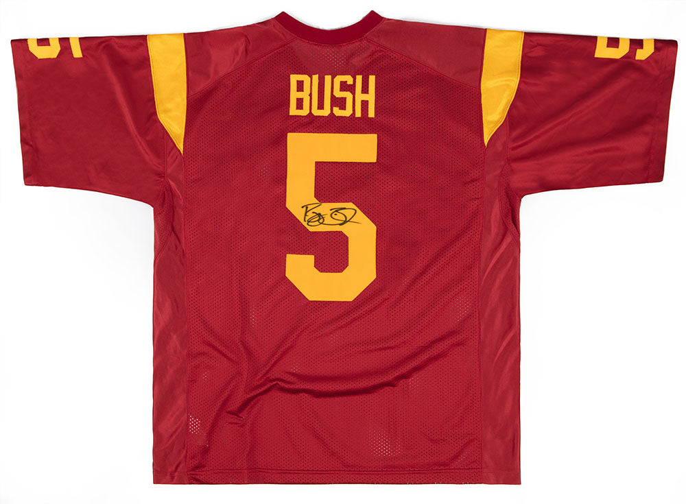 2003-05 USC TROJANS BUSH #5 SIGNED NIKE JERSEY (HOME) XXL - W/TAGS