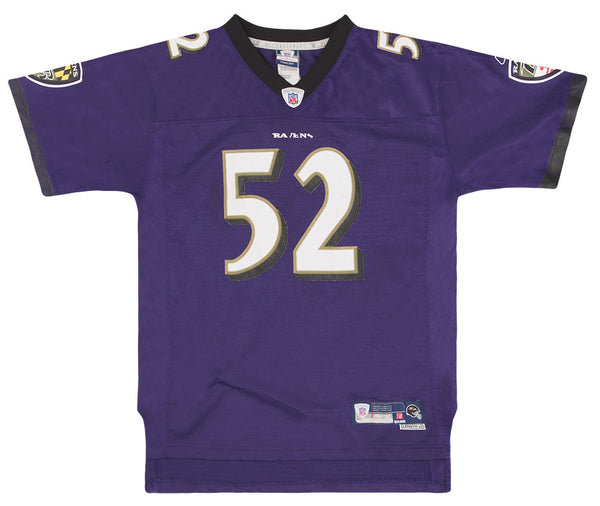 2007 BALTIMORE RAVENS LEWIS #52 REEBOK PREMIER JERSEY (HOME) Y - Classic  American Sports