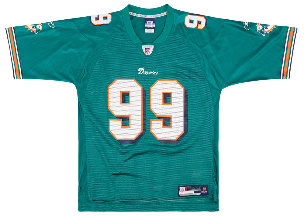 2007 MIAMI DOLPHINS TAYLOR #99 REEBOK ON FIELD JERSEY (HOME) L