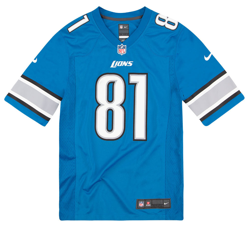 Nike Detroit Lions Calvin Johnson #81 Road Game Jersey by Vintage Detroit Collection