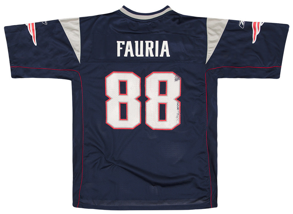 2002-04 NEW ENGLAND PATRIOTS FAURIA #88 REEBOK ON FIELD JERSEY (HOME) L