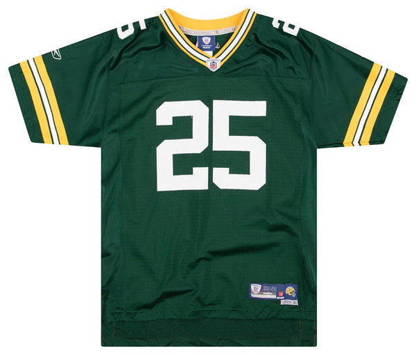 2007 GREEN BAY PACKERS GRANT #25 REEBOK REPLICA JERSEY (AWAY) L - Classic  American Sports