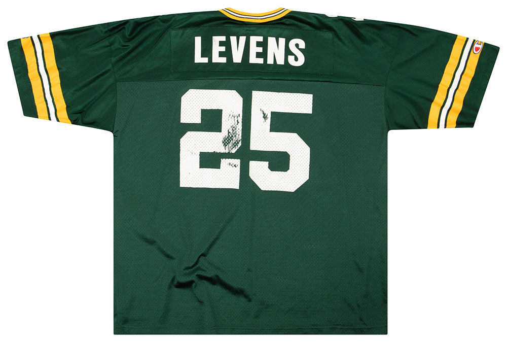 1997-00 GREEN BAY PACKERS LEVENS #25 CHAMPION JERSEY (HOME) XL
