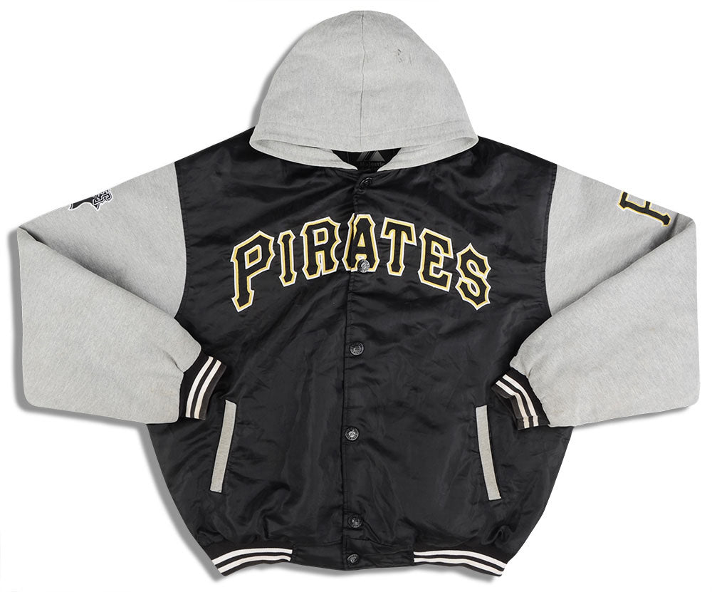 2000's PITTSBURGH PIRATES MAJESTIC HOODED VARSITY JACKET L - Classic  American Sports