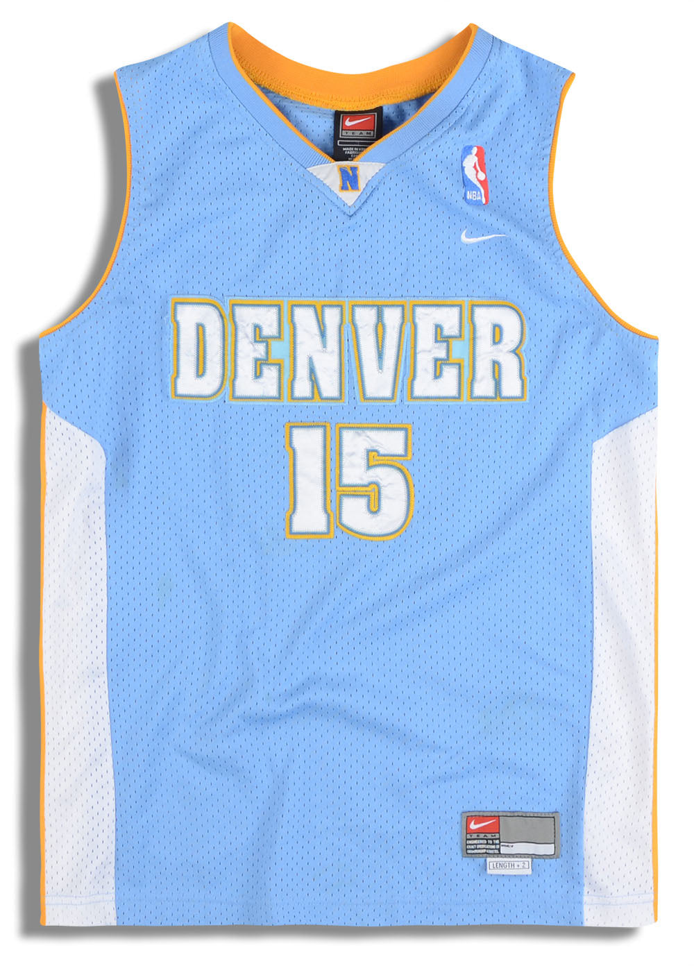 2003-04 DENVER NUGGETS ANTHONY #15 NIKE SWINGMAN JERSEY (AWAY) Y - Classic  American Sports