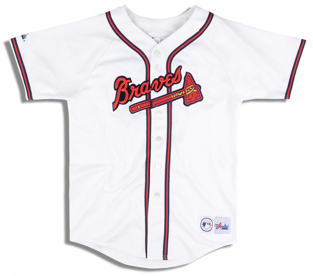 Chipper Jones Atlanta Braves Jersey Majestic Sewn Stitched Ivory Size XL