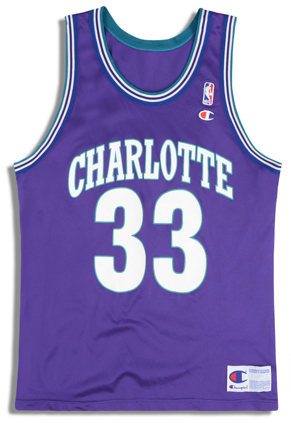 Size 44 Vintage 90s Champion A. Mourning 33 Charlotte Hornets