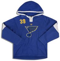 Men's Majestic St. Louis Blues Hockey Grey Blue Hoodie Pullover  Sweatshirt Sz XL