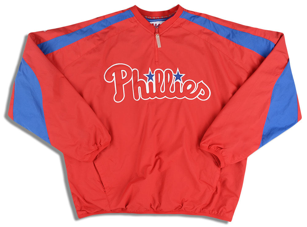 2010 PHILADELPHIA PHILLIES AUTHENTIC MAJESTIC COOL BASE 1/4 ZIP SHELL -  Classic American Sports