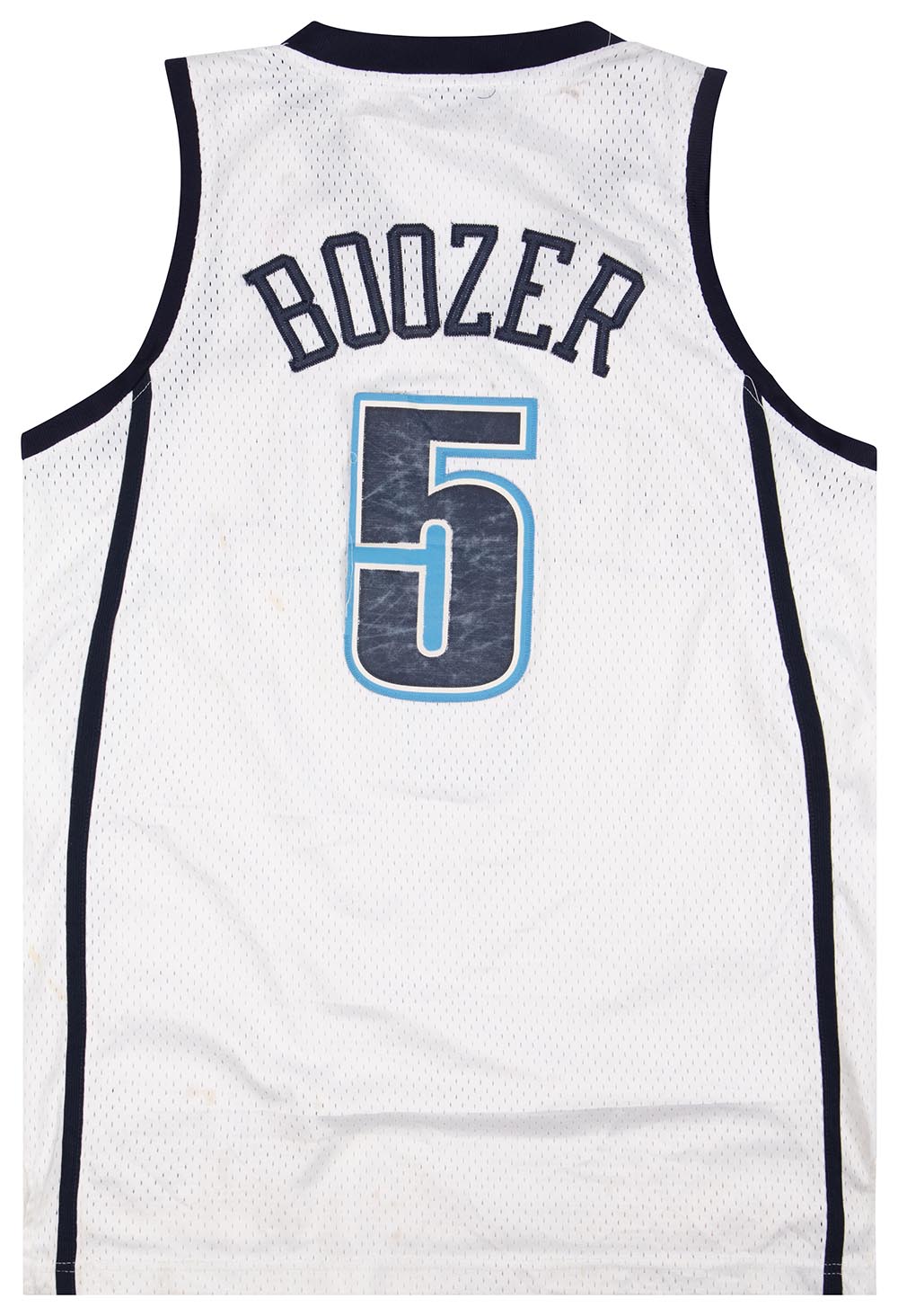 2008-09 Utah Jazz Carlos Boozer #5 Game Used White Jersey 50 DP37368