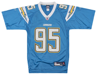 2007 SAN DIEGO CHARGERS PHILLIPS #95 REEBOK ON FIELD JERSEY (ALTERNATE -  Classic American Sports