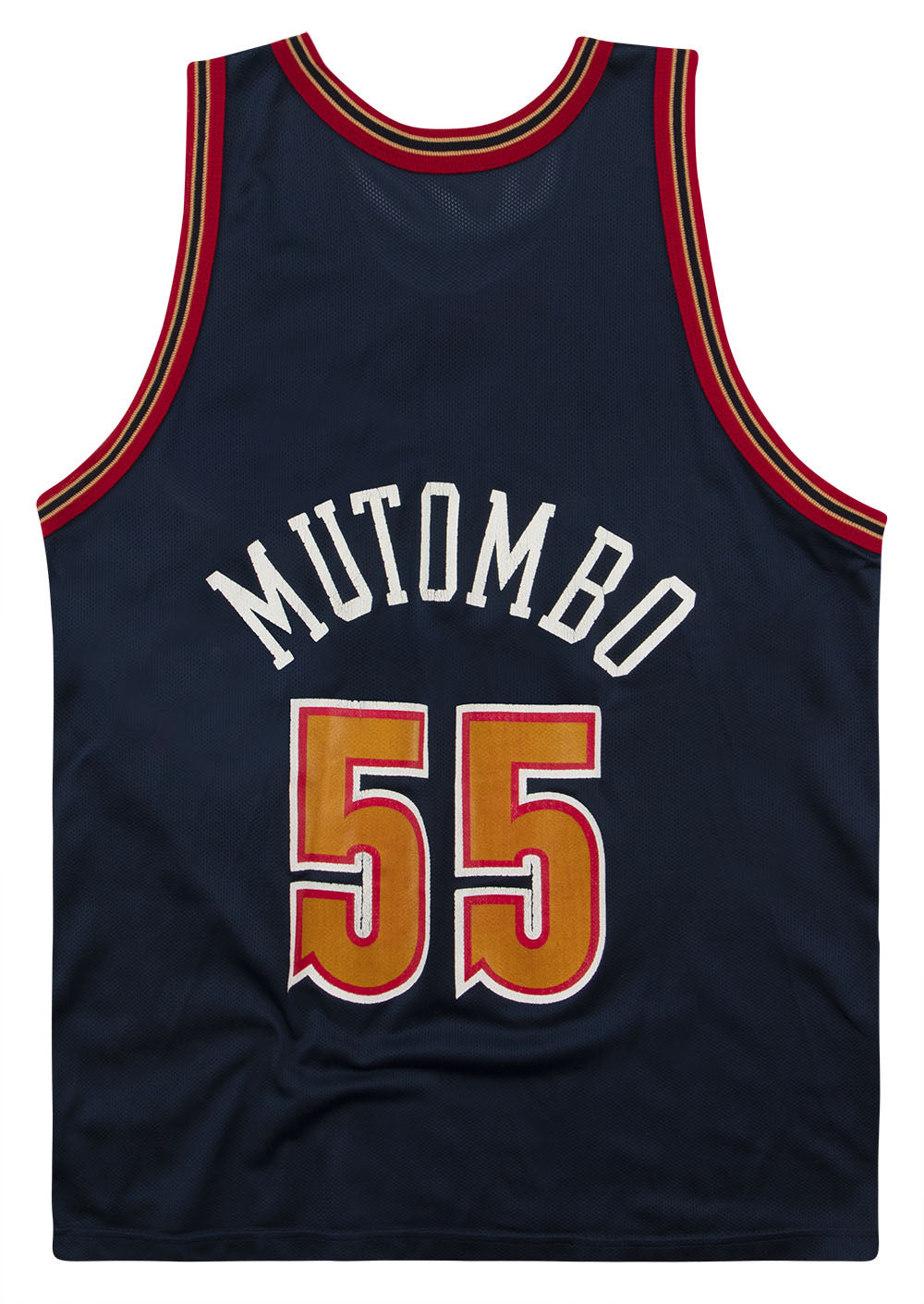 1993-95 DENVER NUGGETS MUTOMBO #55 CHAMPION JERSEY (AWAY) M - Classic  American Sports