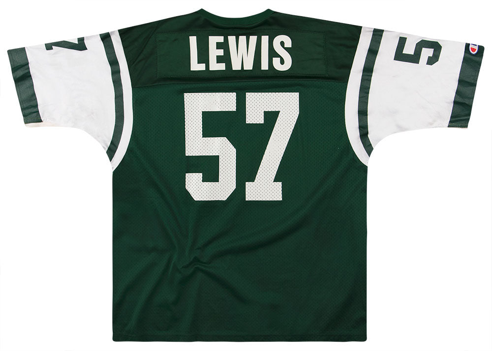 1998-00 NEW YORK JETS LEWIS #57 CHAMPION JERSEY (HOME) XL