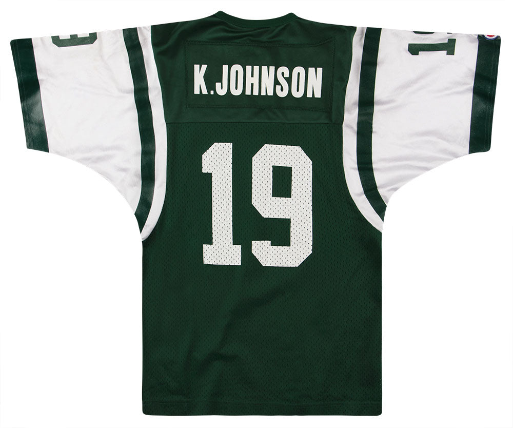 1998-99 NEW YORK JETS K. JOHNSON #19 CHAMPION JERSEY (HOME) Y