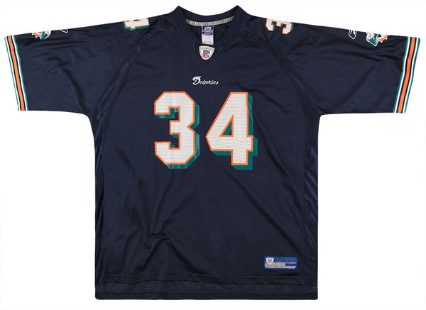 2005 MIAMI DOLPHINS R. WILLIAMS #34 REEBOK ON FIELD JERSEY (AWAY) L