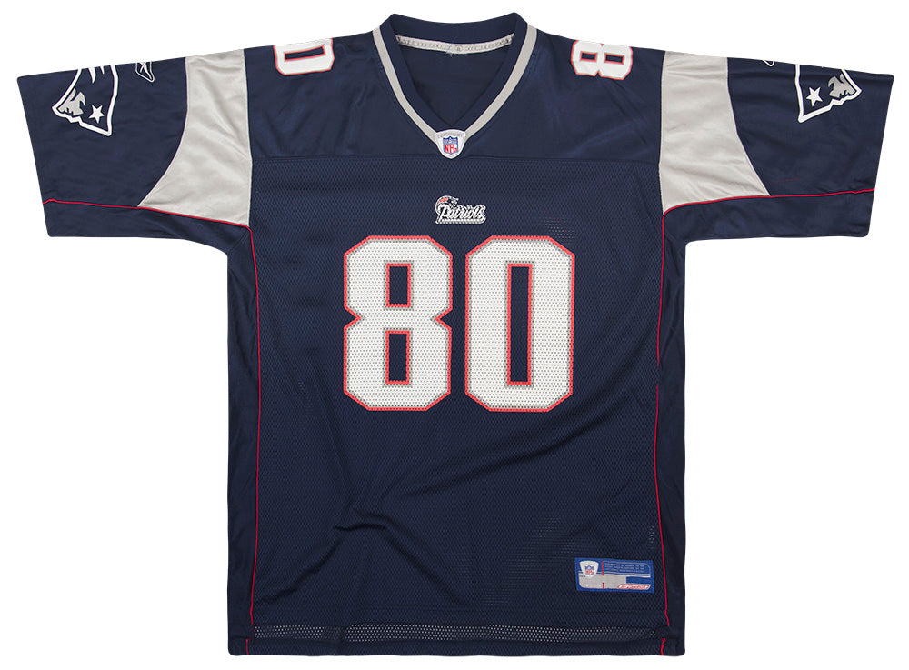 NEW ENGLAND PATRIOTS TROY BROWN REEBOK SILVER NFL FOOTBALL JERSEY LARGE