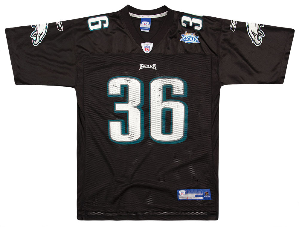 2005 PHILADELPHIA EAGLES WESTBROOK #36 SUPER BOWL XXXIX REEBOK ON FIELD JERSEY (ALTERNATE) L