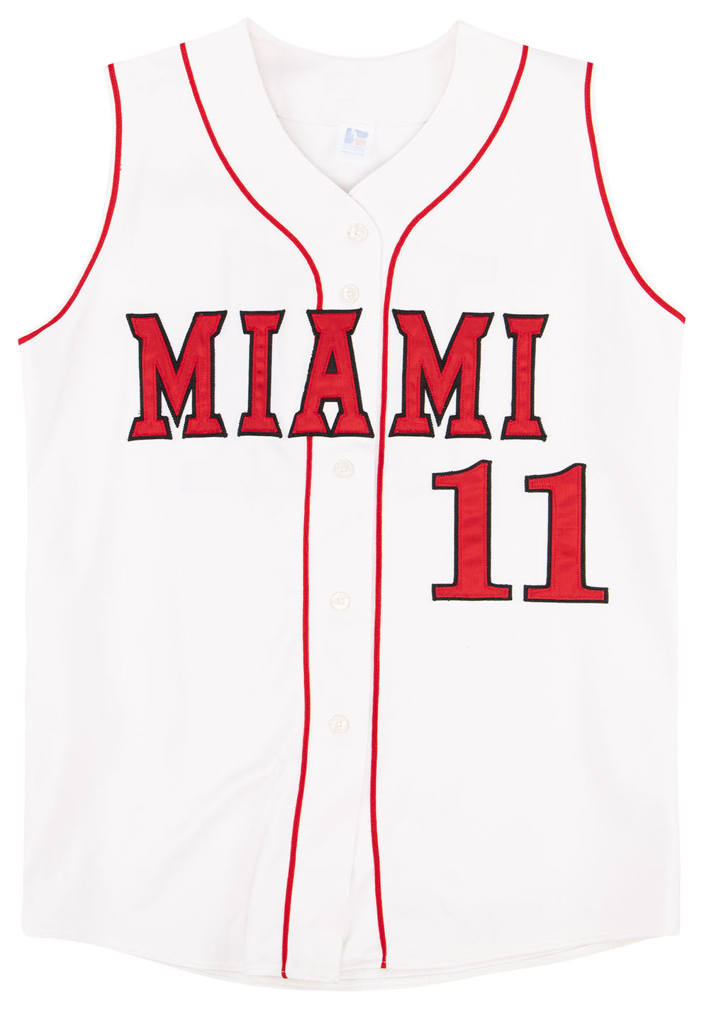 1990's MIAMI REDHAWKS #11 RUSSELL ATHLETIC SLEEVELESS BASEBALL JERSEY -  Classic American Sports