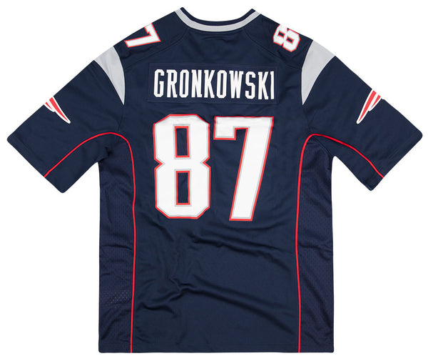 Majestic New England Patriots Rob Gronkowski 87 Blue T-Shirt Jersey Size  Medium